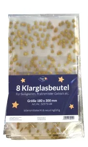 8 Klarglasbeutel im Beutel mit Sternen 180 x 300 Set/40