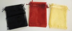 Organzasäckchen schwarz, rot, gold 150 x 200 mm Set/30
