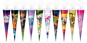 Schultüte groß rund 70cm Set/10