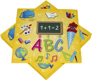 Servietten Schulanfang gelb Pack/5